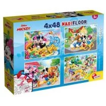 Lisciani Giochi 86610 Disney Supermaxi 4x 48 Mickey puzzle dla dzieci, wielokolorowe 86610
