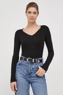 Pepe Jeans sweter z domieszką wełny damski kolor czarny lekki - Swetry damskie - miniaturka - grafika 1