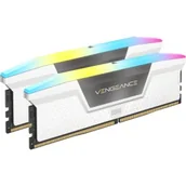 Pamięci RAM - CORSAIR VENGEANCE RGB DDR5 RAM 64 GB (2x32 GB) 5200 MHz CL40 Intel XMP iCUE kompatybilna pamięć komputerowa - biała CMH64GX5M2B5200C40W - miniaturka - grafika 1