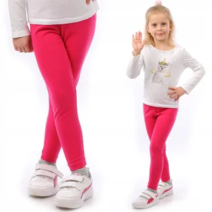 Legginsy dziecięce długie bawełniane klasyczne Różowe 140 - Legginsy - miniaturka - grafika 1