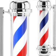 Meble fryzjerskie - Barber pole słupek plafon barberski barber z lampą 88cm - miniaturka - grafika 1