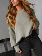 Swetry damskie - Milan Kiss Sweter w kolorze szarym - miniaturka - grafika 1