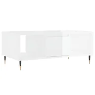 Ławy i stoliki kawowe - vidaXL Stolik kawowy biały wysoki połysk 90x50x36,5 cm materiał drewnopochodny - miniaturka - grafika 1