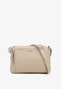 Jasnobeżowa Trzykomorowa Torebka Listonoszka Jenanissea - Torebki damskie - miniaturka - grafika 1