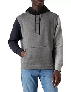 BOSS Męska bluza z kapturem Wecolourblock, Średni szary 30, XXL - Bluzy męskie - miniaturka - grafika 1