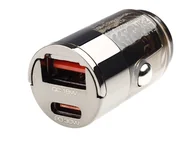 Ładowarki samochodowe - WAYME Ładowarka 12/24V, USB 18W + USB-C PD 30W, nano, z pierścieniem - miniaturka - grafika 1