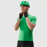 Koszulki sportowe męskie - Męska koszulka rowerowa rozpinana 4F 4FSS24TFTSM484 - zielona - miniaturka - grafika 1