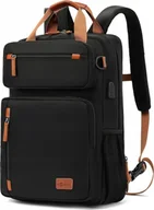 Torby na laptopy - HDeye Travel 15,6-calowy plecak na laptopa dla mężczyzn i kobiet, rozszerzany plecak, walizka, czarny - miniaturka - grafika 1