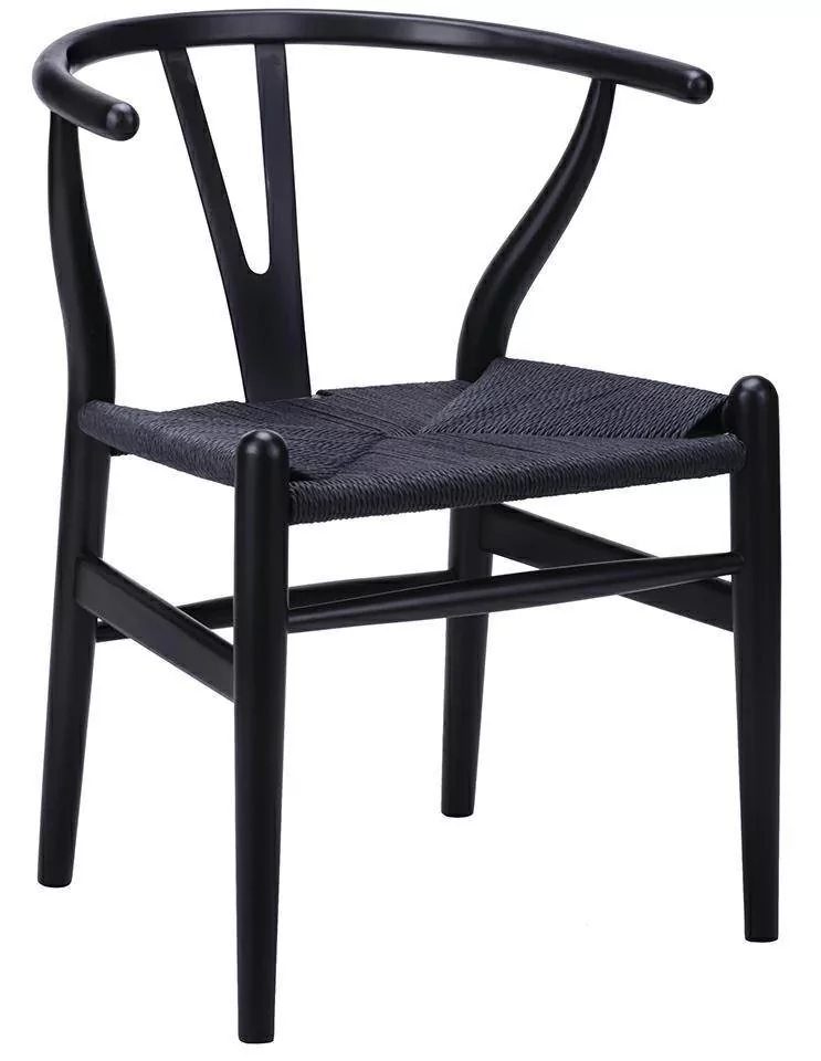 King Home Krzesło WISHBONE czarne - drewno bukowe, czarne włókno DC-541.BLACK
