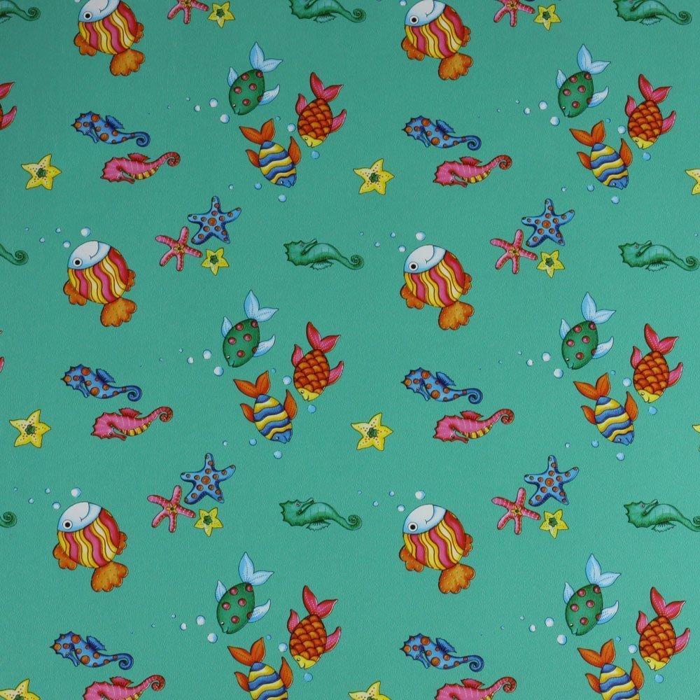 Fastima Papier do pakowania prezentów 57cmx25m Rybki 25m51