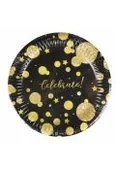 Materiały pomocnicze dla nauczycieli - Talerze papierowe Glam Party czarne 8szt - miniaturka - grafika 1