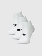 Skarpetki damskie - Skarpetki casual za kostkę damskie (ZESTAW 3 szt.) 4F 4FWMM00USOCF448-10S Biały 39-42 - miniaturka - grafika 1