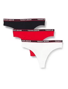 Tommy Jeans Stringi 3P (rozmiar zewnętrzny), Głęboki karmazyn/biały/pustynne niebo, S - Majtki damskie - miniaturka - grafika 1
