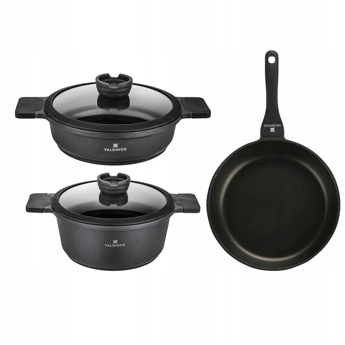 Zestaw garnków Valdinox Expert garnki z pokrywkami patelnia non-stick 28 cm