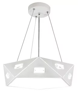 Candellux Lighting biała lampa sufitowa NEMEZIS 31-59147 metalowy żyrandol z kryształkami do sypialni w stylu glamour - Lampy sufitowe - miniaturka - grafika 1
