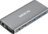 Huby USB - HUB USB Mokin Adapter Hub 10w1 MOKiN USB-C do 3x USB 3.0 + USB-C charging + HDMI + 3.5mm audio + VGA + 2x RJ45 + Micro SD Reader (srebrny) - miniaturka - grafika 1