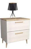 Szafki nocne - Szafka Nocna w stylu skandynawskim NOE biała - miniaturka - grafika 1