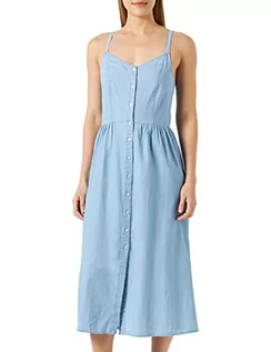 Sukienki - Vila Damska sukienka dżinsowa midi, jasnoniebieski (light blue denim), 44 - grafika 1