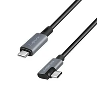 Kable USB - LOGILINK CU0184 Kabel USB 2.0 Type-C C/M kątowy na USB-C/M E-mark PD czarny 3m - miniaturka - grafika 1