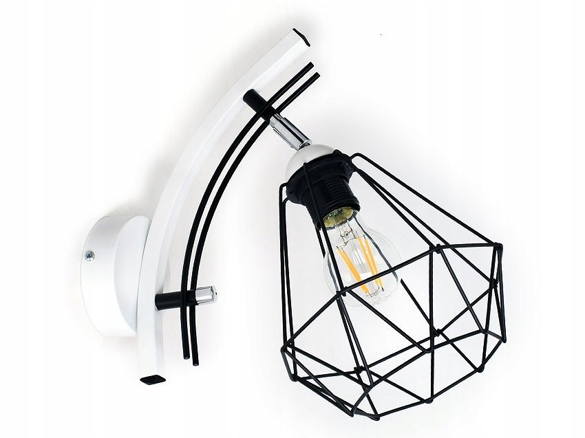 Lampa Ścienna Kinkiet 1Xe27 Klosz Druciak Diament
