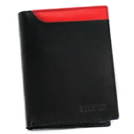 Portfele - Portfel męski z kolorową wstawką Bellugio - czarno-czerwony - miniaturka - grafika 1