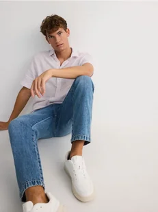 Reserved - Koszula regular z domieszką wiskozy - brudny róż - Koszule męskie - miniaturka - grafika 1