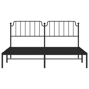 Metalowa rama łóżka z wezgłowiem, czarna, 183x213 cm Lumarko! - Łóżka - miniaturka - grafika 6