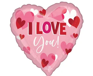 Balon foliowy Jumbo - I Love You Playful Hearts, 71x71 cm,zapakowany - Balony i akcesoria - miniaturka - grafika 1