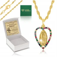 Biżuteria dla dzieci - PIĘKNY ŁAŃCUSZEK SINGAPUR+MEDALIK 18K NA PREZENT - miniaturka - grafika 1