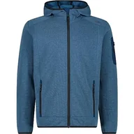 Kurtki męskie - CMP męska kurtka Knit-Tech z kapturem o stałym kroju, Petrol-Antracyt, 56 - miniaturka - grafika 1