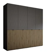 Szafy - Szafa : Czarny grafit / Dąb Wotan, 200 x 200 x 51 cm - miniaturka - grafika 1