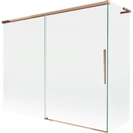 Parawany nawannowe - Mexen Rox L parawan nawannowy 2-skrzydłowy rozsuwany 190 + 80 x 150 cm, transparent, różowe złoto - 8C9L-190-080-60-00 - miniaturka - grafika 1