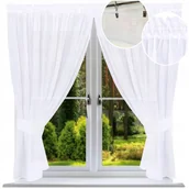 Firany - FIRANA GOTOWA GŁADKA 150x200 FIRANKI WOAL PANEL ŁAPACZ SNÓW FIRANY BIAŁE - miniaturka - grafika 1