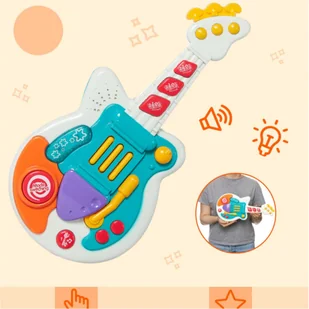 GITARA DLA DZIECI ZABAWKA ODGŁOSY ZWIERZĄT MELODIE MAŁY MUZYK 898-9077 - Instrumenty muzyczne dla dzieci - miniaturka - grafika 8