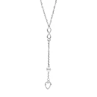 Naszyjniki - Srebrny naszyjnik celebrytka 925 Serce Nieskończoności - miniaturka - grafika 1