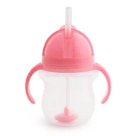 Kubki dla dzieci - Munchkin Tip&Sip kubek ze słomką różowy 207 ml - miniaturka - grafika 1