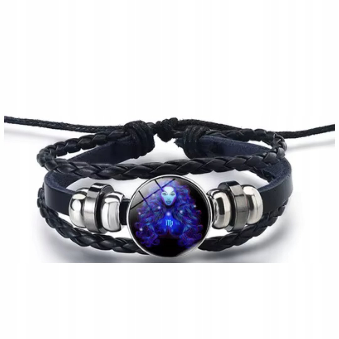 Zodiakalna Bransoletka Panna Pleciona Regulowana Biżuteria Unisex
