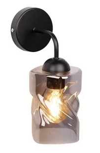 Candellux Kinkiet czarny klosz szklany dymiony Felis 21-00125 - Lampy ścienne - miniaturka - grafika 1