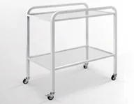 Meble i wyposażenie gabinetów medycznych - SZ mobilny stolik zabiegowy z blatami szklanymi - miniaturka - grafika 1