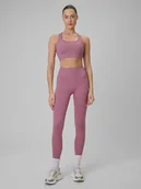 Legginsy - 4F Legginsy treningowe bezszwowe damskie - różowe XS/S - miniaturka - grafika 1