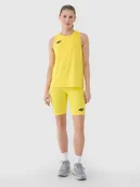 Spodenki damskie - 4F Legginsy kolarki treningowe damskie - żółte XXS - miniaturka - grafika 1