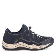 Półbuty damskie - Sneakersy Rieker L0551-14 Granatowy - miniaturka - grafika 1