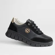 Półbuty damskie - Półbuty damskie buty GOODIN GD-XF-180 czarny skóra naturalna ażurek 40 - miniaturka - grafika 1