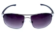 Okulary przeciwsłoneczne - Hiprock Srebrne metalowe okulary przeciwsłoneczne - Fioletowa soczewka - miniaturka - grafika 1
