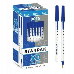 Starpak Długopis zamykany Dots pudełko 50/1000 - Przybory szkolne - miniaturka - grafika 1