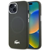 Etui i futerały do telefonów - Etui LACOSTE Silicone Croco Logo MagSafe do Apple iPhone 15 Khaki - miniaturka - grafika 1