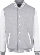 Kurtki męskie - Build Your Brand Męska kurtka Basic College, kurtka studencka, dostępna w wielu kolorach, rozmiary XS - 5XL, Heather Grey/White, L - miniaturka - grafika 1