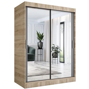 Szafa przesuwna z lustrem 150 cm dąb sonoma + antracyt Kenai 3X - Szafy - miniaturka - grafika 1