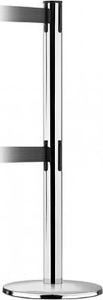 Tensator Pachołek/słupek Advance Dual Line z rozwijaną taśmą odgradzającą, chromowany połysk brak