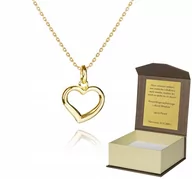 Biżuteria dla dzieci - ! 925 ZŁOTY ŁAŃCUSZEK 40CM SERCE DEDYKACJA A4Z74 - miniaturka - grafika 1